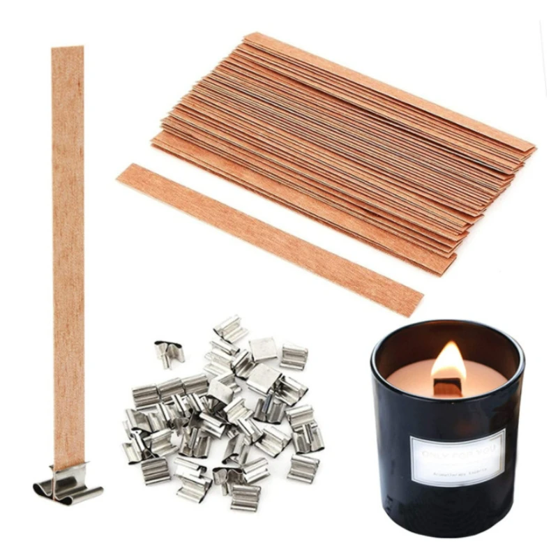 Wooden Wick Candle - 30 قطعة فتيل شمعة خشبية عالية