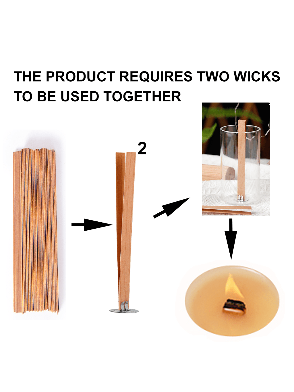 40 قطعة من فتائل شمعة خشب الكر - مراجعة Wooden Wick Candle وسعره