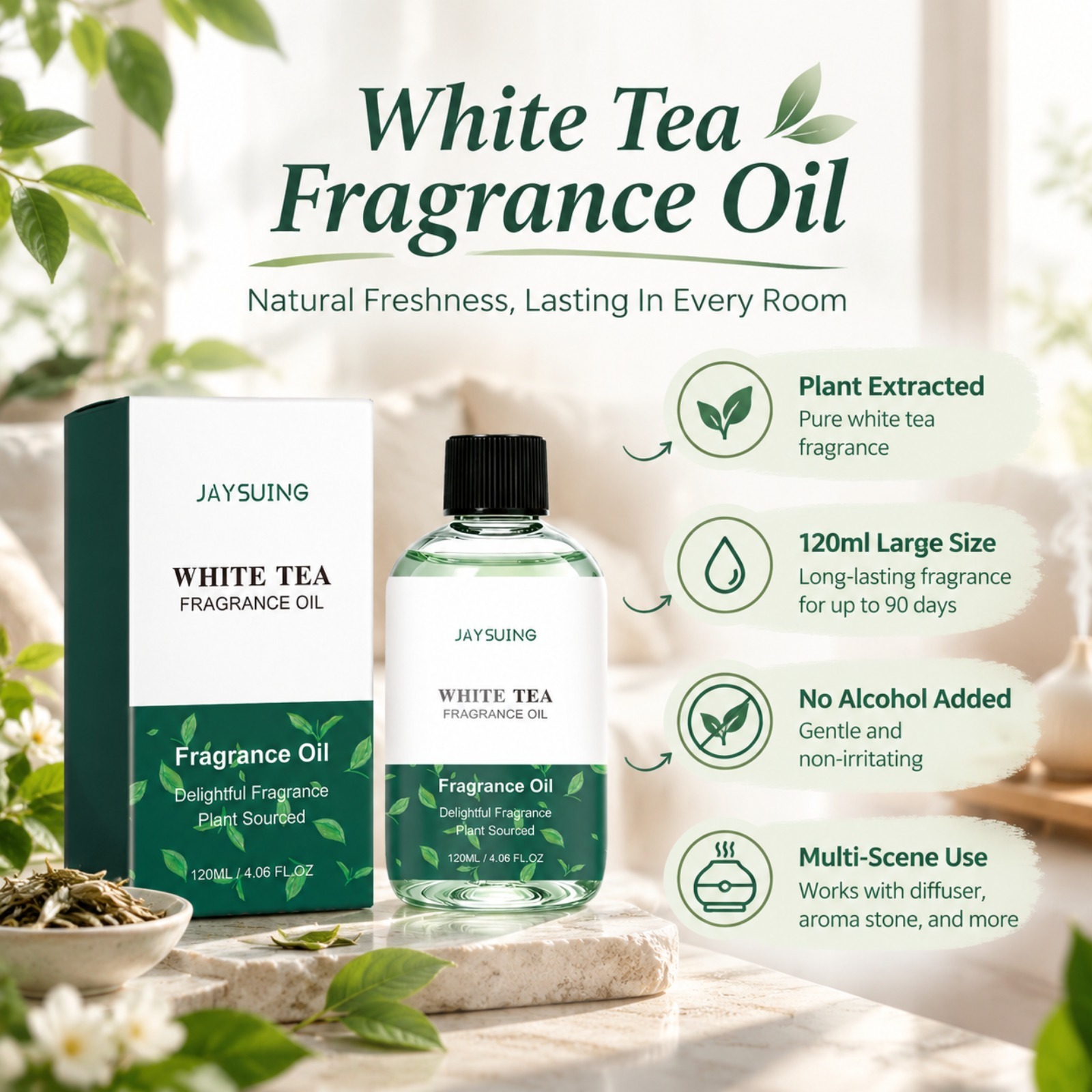 زيت عطري برائحة الشاي الأبيض،  - مراجعة Home Fragrance Units وسعره