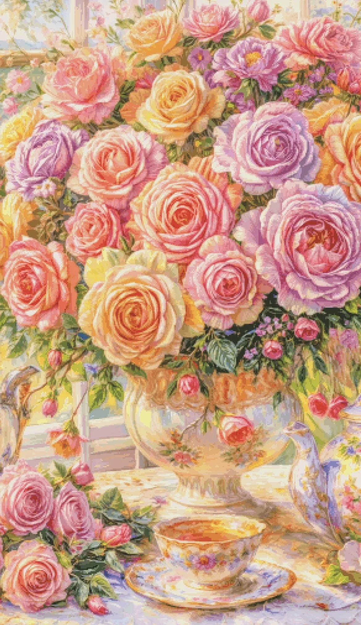 طقم تطريز مطبوع 14CT 16CT 18CT - مراجعة Home Fragrance Rose وسعره