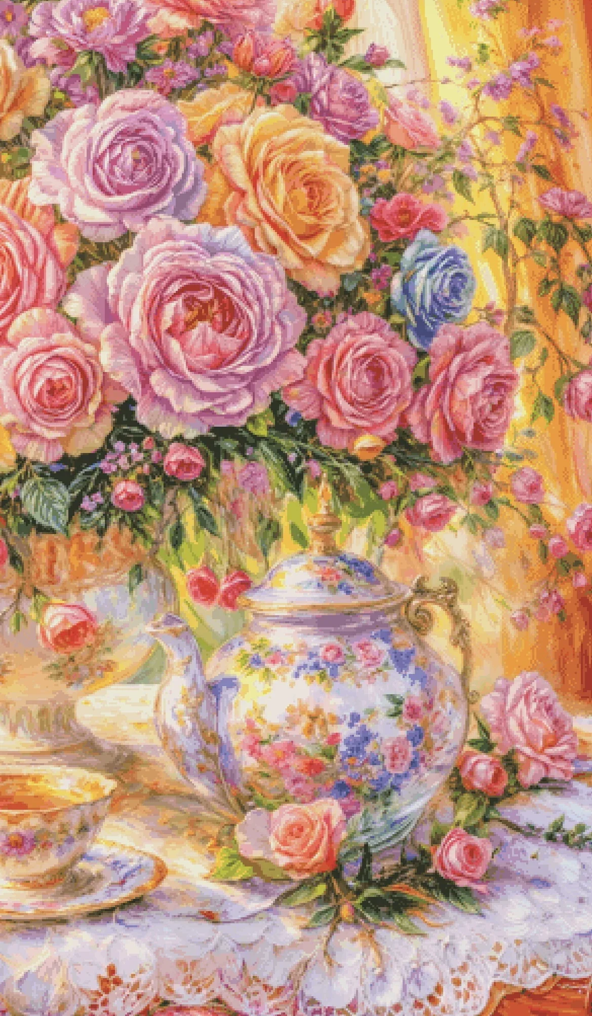 طقم تطريز مطبوع 14CT 16CT 18CT - مراجعة Home Fragrance Rose وسعره