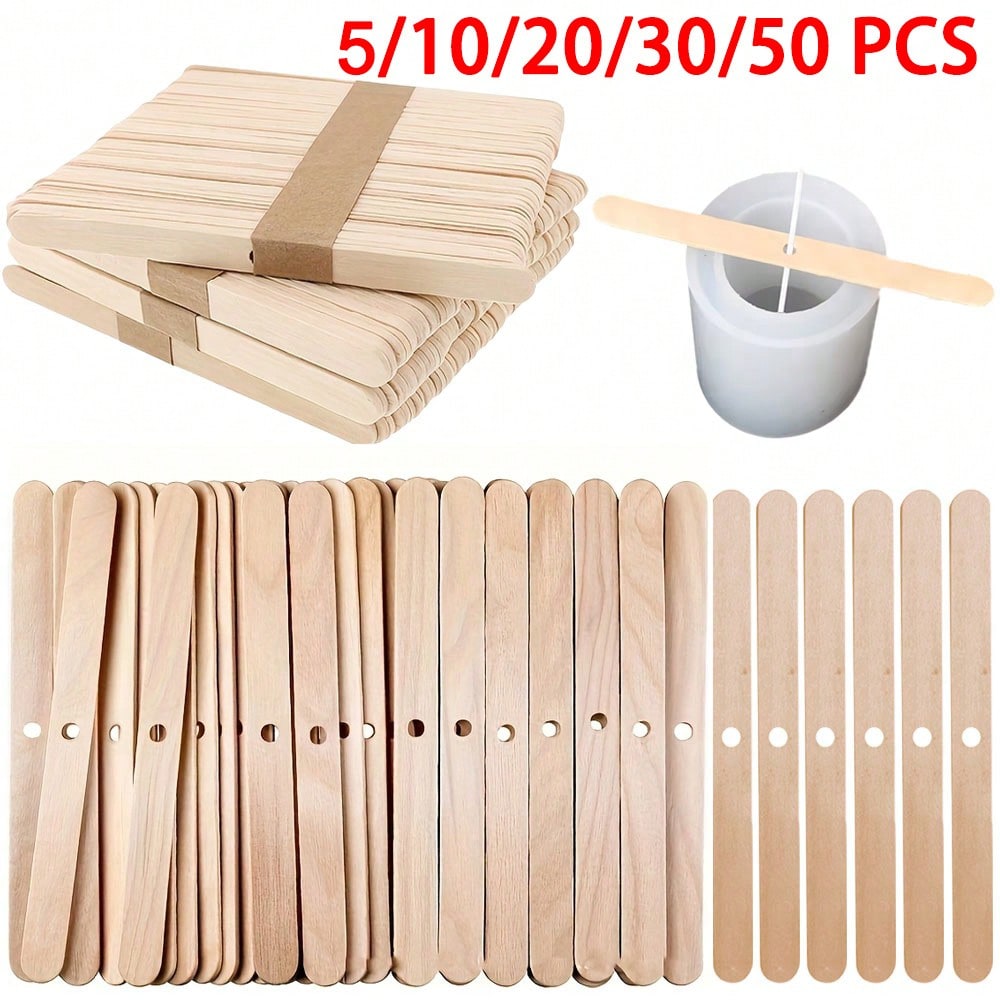 5/10/20/30/50 قطعة حامل فتيل ش - مراجعة Wooden Wick Candle وسعره